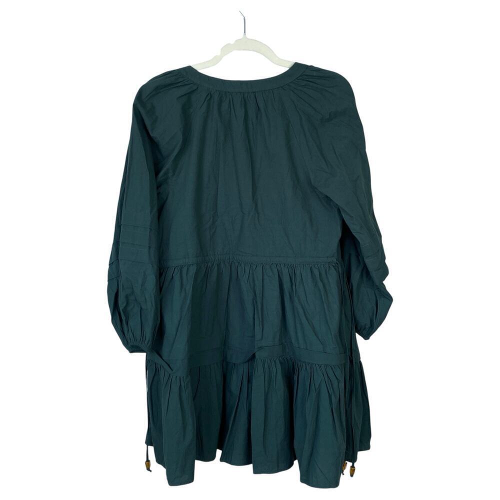 MADEWELL Petite Crinkle Poplin Wrap Mini Dress Dark Palm Green Size Small P PS - Picture 4 of 11